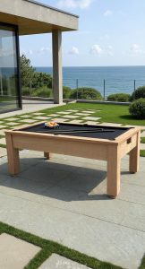 Sapele Outdoor Straight Leg Pool Table